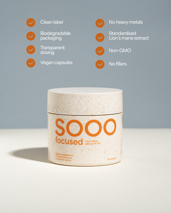 SOOO focused: Lion’s Mane extract 10-12:1