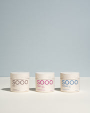 Sooo.me™ Longevity bundle including lean, cellular, and ACE supplements with bottles arranged together, showcasing a health supplement set.