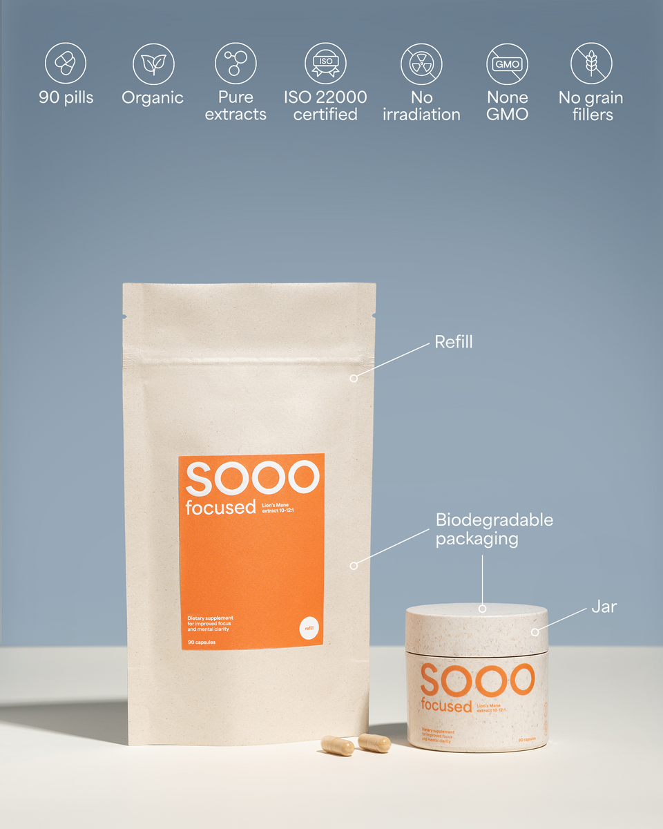SOOO focused: Lion’s Mane extract 10-12:1 – Sooo.me™